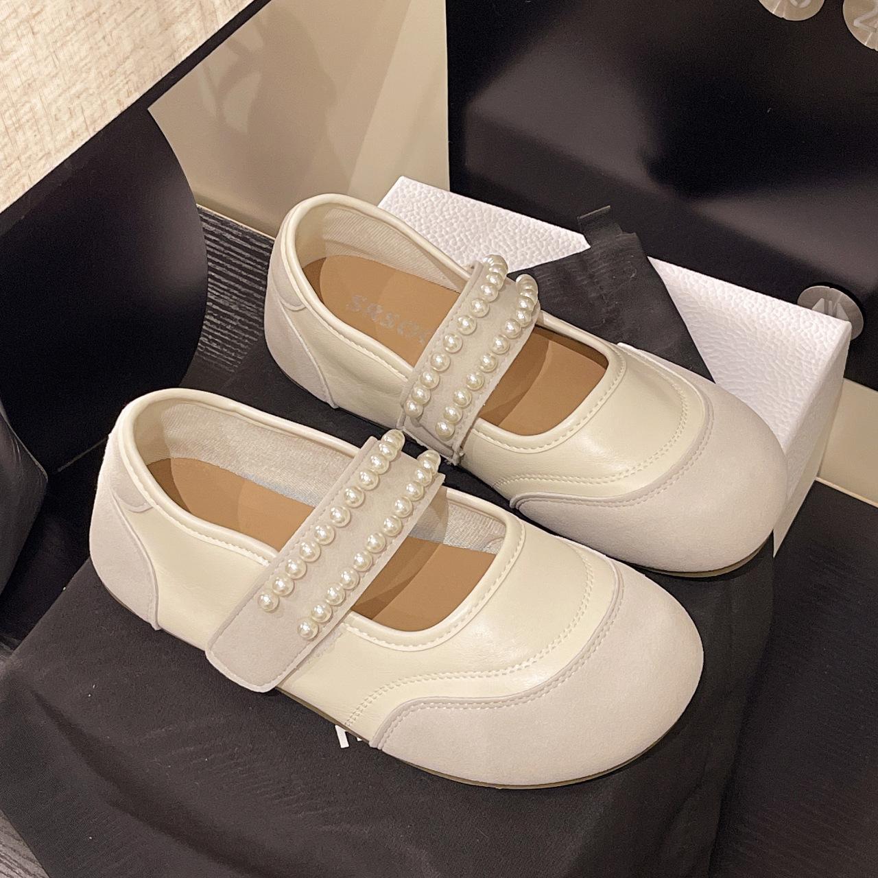 

French retro Mary Jane shoes women s 2025 summer new versatile skirt gentle bow ballet style shoes 35 белый