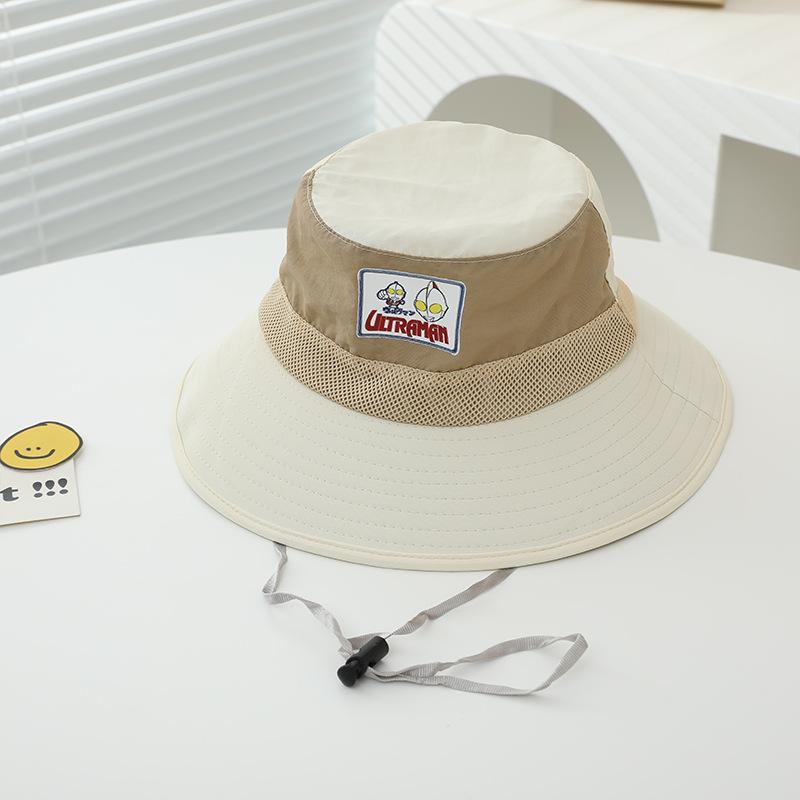 Children's Hat Spring and Summer Boy Handsome Ultraman Fisherman Hat Thin Quick Drying Sun Protection Sun Hat Breathable Beach Hat