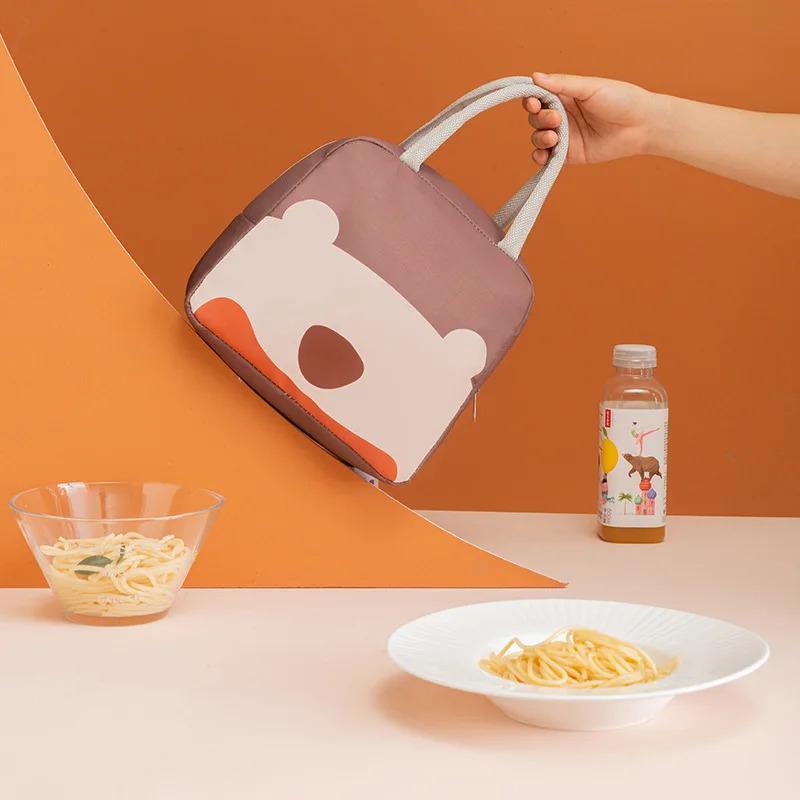 1 Stück isolierte Lunchbox-Tasche, tragbare Lunchtasche, niedliche Cartoon-Bento-Tasche, geeignet für Schüler und Berufstätige
