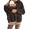 Manteau d'hiver chaud en peau de mouton unie à col roulé ample pour femme