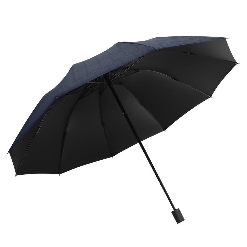 Business Umbrella Wholesale Weather and Rain 11 Bone Shade Sun Umbrella Large Vinyl Folding Reverse Wind-resistant Umbrella