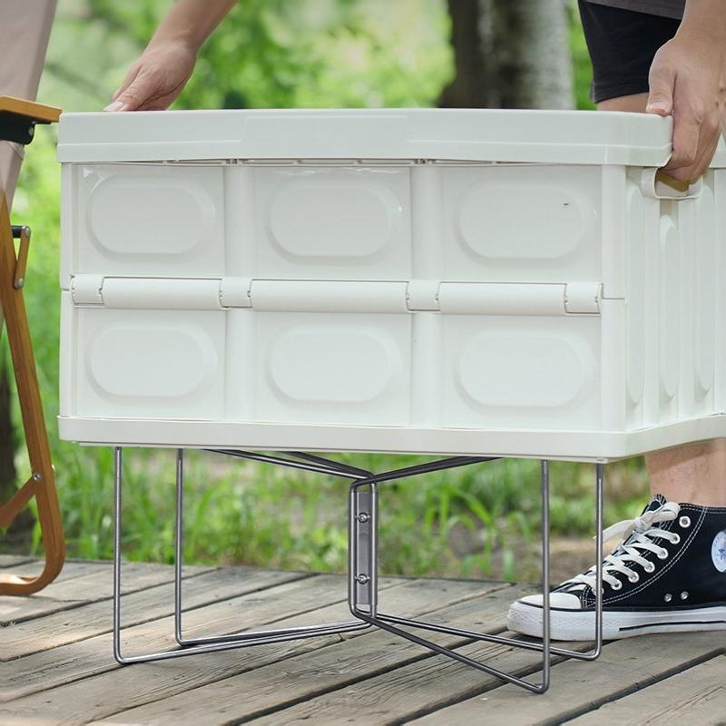 Folding Plastic Cooler Box Stand Portable Ice Box Holder Storage Support Shelf For Outdoor Camping Picnic