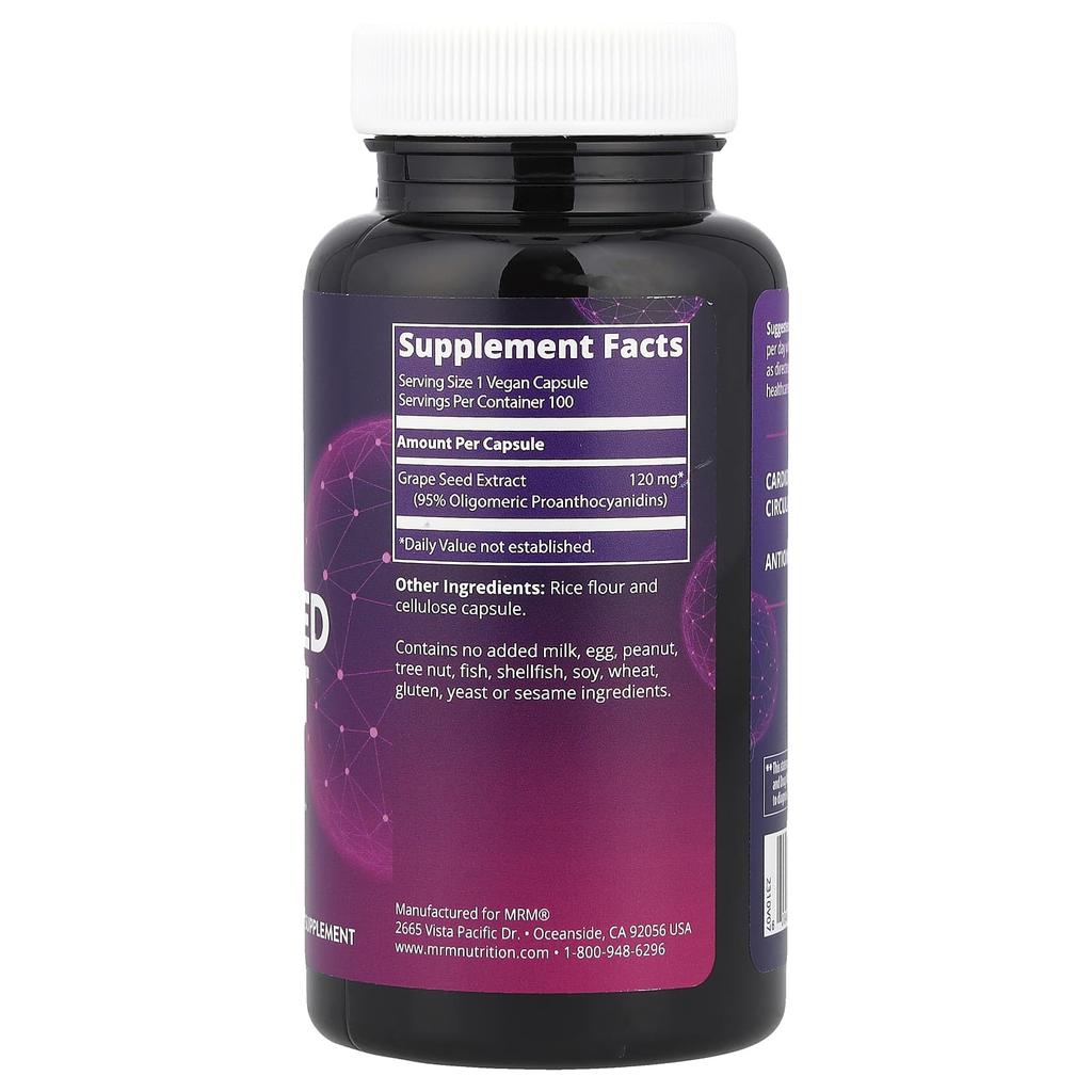 Grape Seed Extract, Veggie Capsules 100 (120Mg per Capsule)