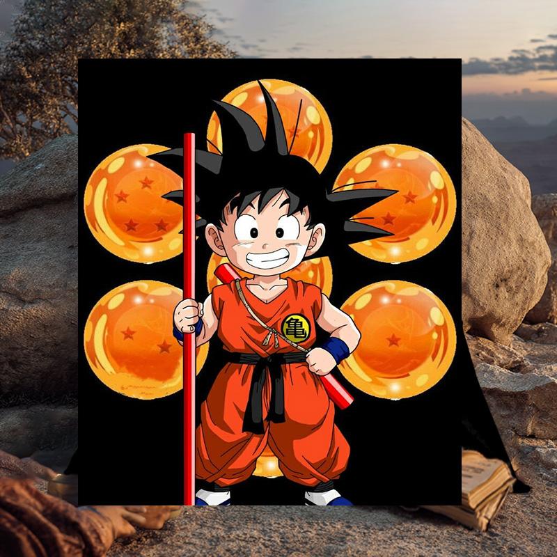1PC Goku Anime Flannel Blanket Gift, Suitable for Both Men And Women, Soft Ideal for Beds And Sofa, Birthday Or Christmas Gift