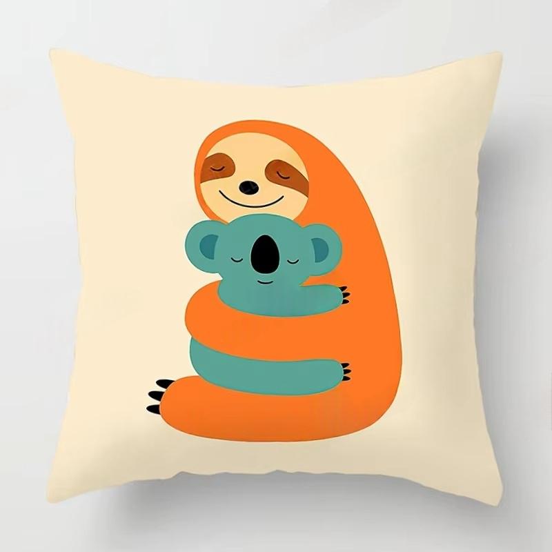 Double Sided Nordic Modern Throw Pillowcase Kawaii Cartoon Cushion Cover for Living Room Sofa and ChildFriendly Home Decor 45cmx45cm