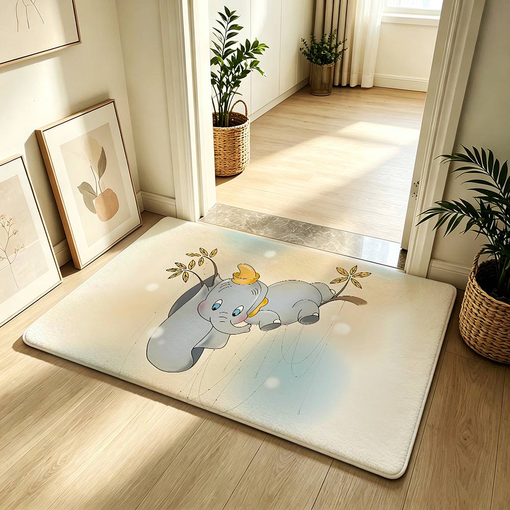 Cute Cartoon D-dumbo Classic Carpet Bathroom Anti-slip Mat Door Mat Home Decoration Mat Entrance Door Mat Scratch-resistant