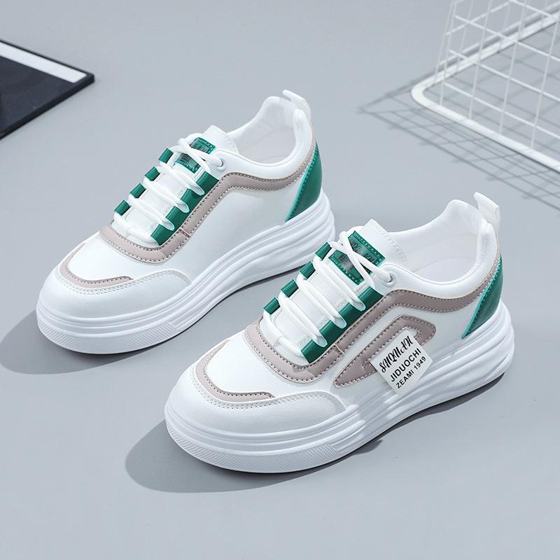 

W1780 новые белые туфли на платформе на скрытом каблуке, женские повседневные весенние студенческие универсальные кроссовки в корейском стиле, супер популярные кроссовки 37