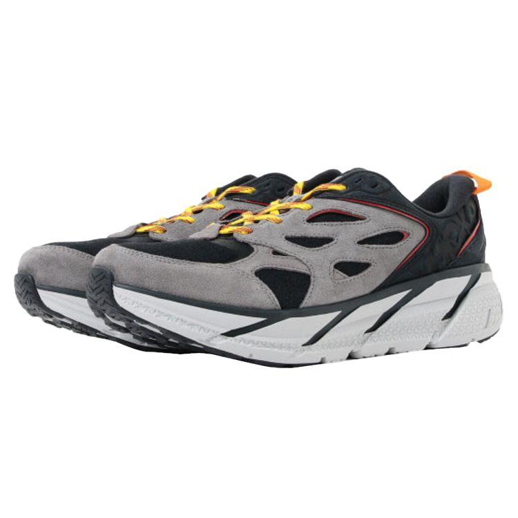 HOKA Clifton L Suede Black Lunar Rock Unisex Sneakers 1122571-BLRK