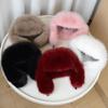 Custom Faux Fur Lei Feng Winter Hat with Earflaps - Thick, Warm, Outdoor Adult Hat with Color Options.
