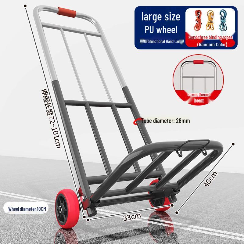 Foldable Hand Cart Trolley for Groceries, Luggage, and Express Delivery