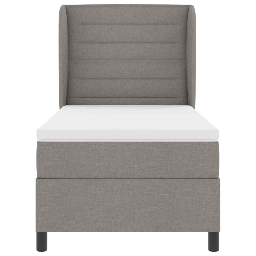 Box Spring Bed with Headboard Taupe 80 x 200 cm Fabric