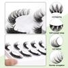 Fox Eye Lashes 3/5 Pairs Thick Winged Wispy 3D False Eyelashes Makeup Faux Fluffy Mink Lashes Fake Natural Eyelashes Extension