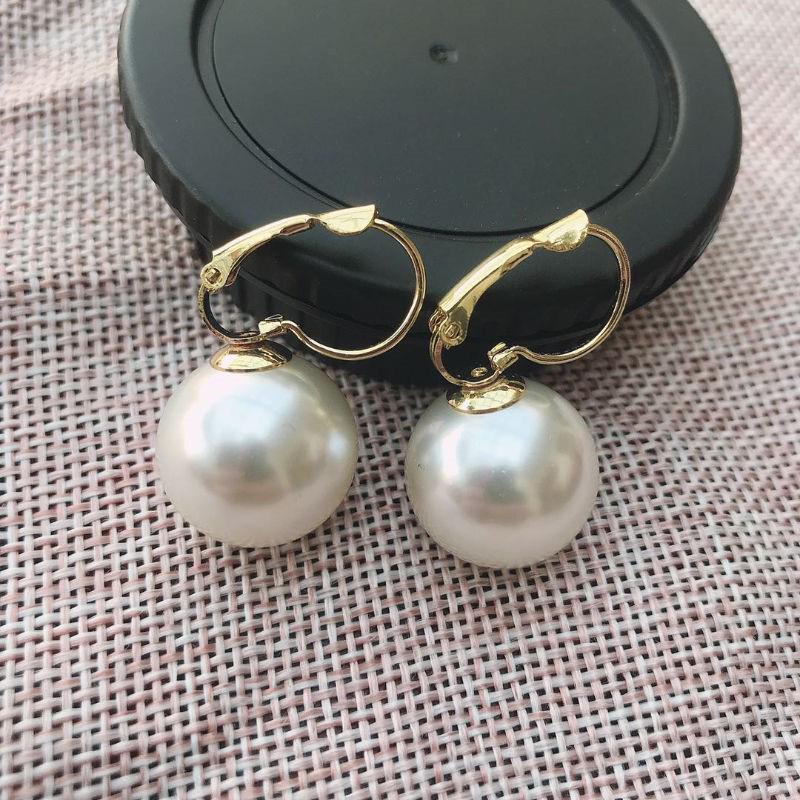 Trendy 2022 Pearl Bead Ear Buckle Earrings for Female Students - Korean Style