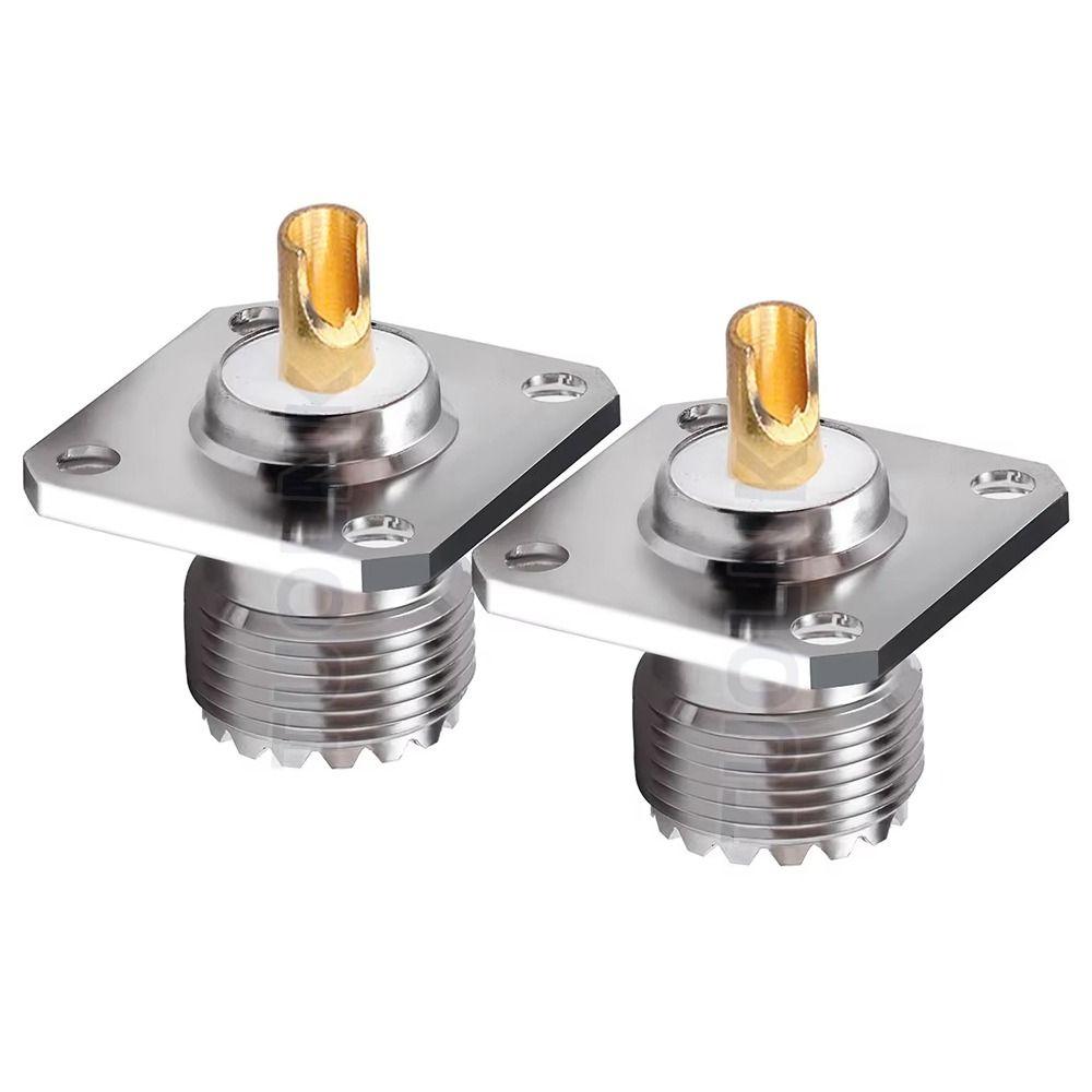 2Pcs PL259 Solder Cup Chassis Mount Connector SO239 RF Coax Adapter Flange Panel Coaxial Connector