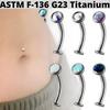 1PC G23 Titanium Fashion Opal Floating Belly Button Ring Opal Earring AB Cz Ear Cartilage Tragus Daith Piercing Body Jewelry