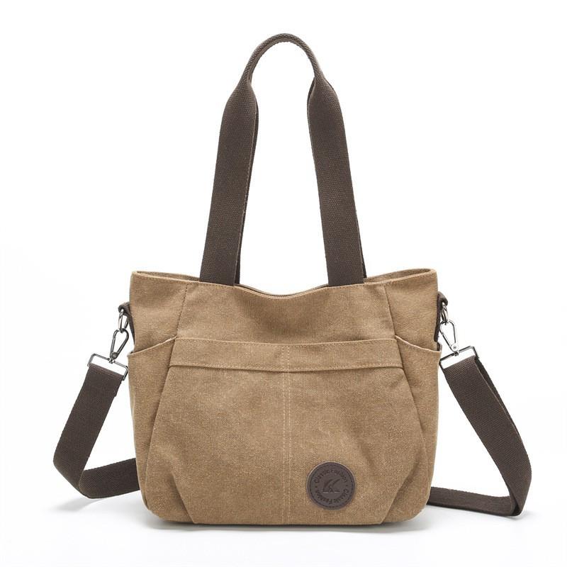 

Large-capacity Canvas Bag Simple Shoulder Female Student Japanese Women s Cloth коричневий