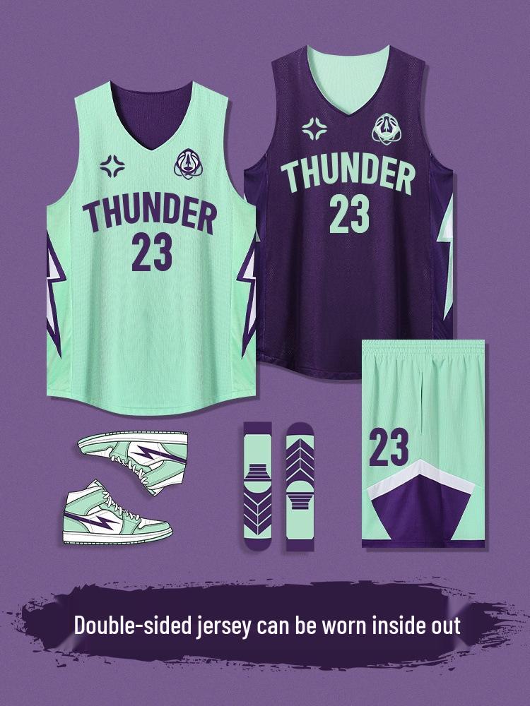 Unisex Reversible Basketball Jersey Set for Adults & Students - Customizable Team Uniform for Training & Competitions M