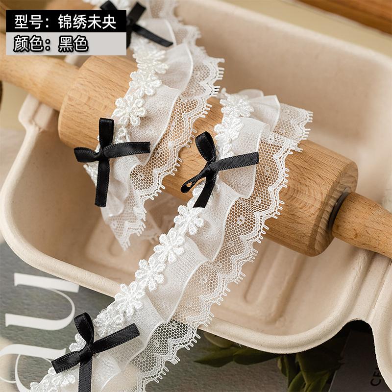 2Meters Doll Clothes Pet DIY Lace Trim Ribbon For Decorative Clothing Sewing Accessories Needlework Bow Fabric DIY Crafts Supply
