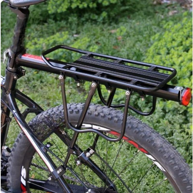 Bike Luggage Rack Adjustable Back Seat Rack Quick Release Mountain Bike Luggage Rack with Reflective Plate Bicycle Accessories