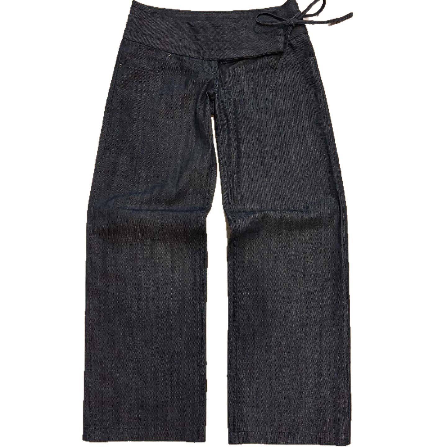 Women s European & American Style Floor-Length Pleated Drawstring Casual Pants XS