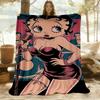 1PC Singer Betty Boop Outdoor Blanket Lightweight Flannel, Soft & Warm, All-Season Use for Sofa, Outdoor, Camping, Living Room, Office90