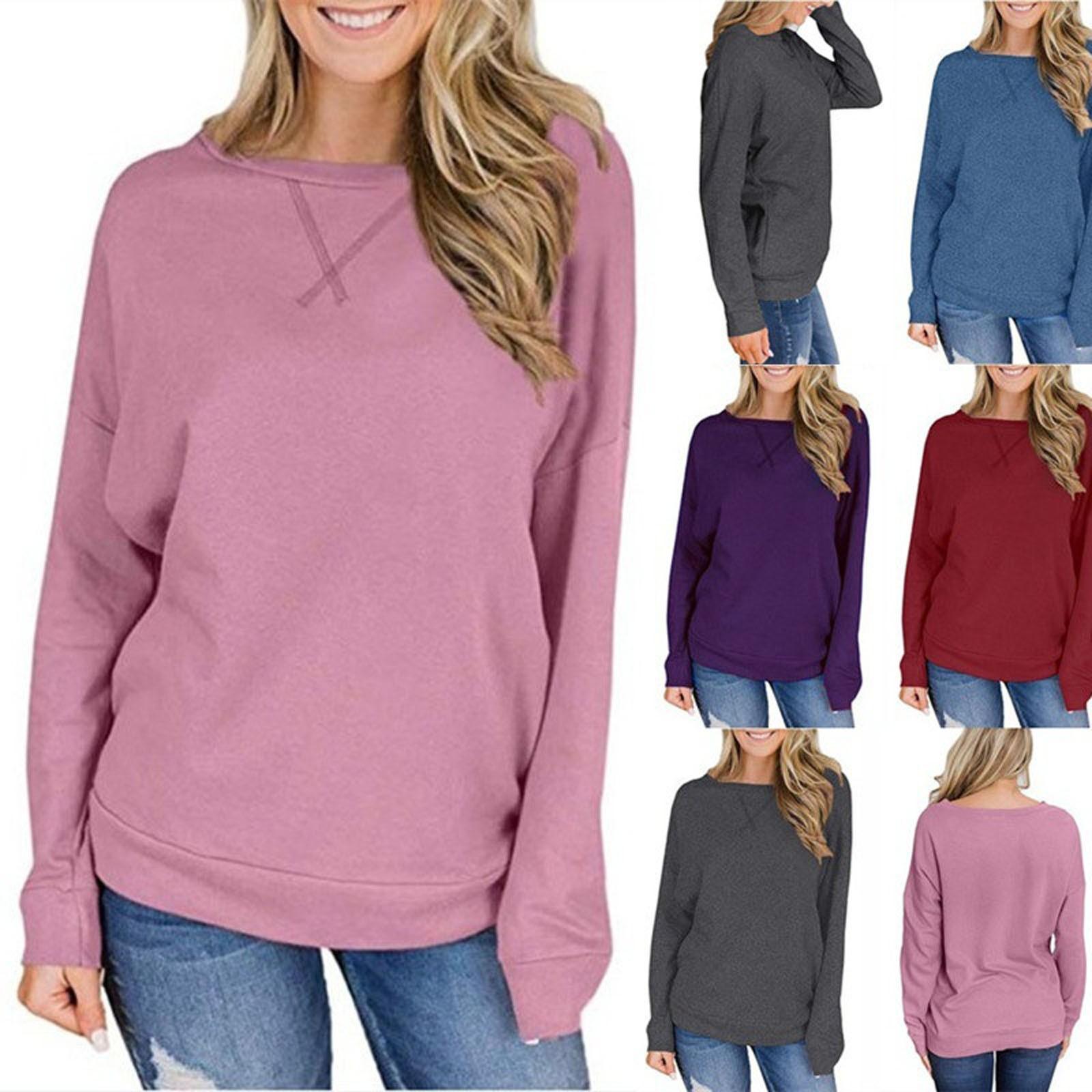 

Folulus Женские повседневные Осенние Дома Удобные Модные Топы с круглым вырезом и длинным рукавом