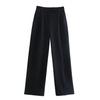 Pantaloni da Donna a Vita Alta Pieghettati a Gamba Larga per il Comfort Estivo e Vestibilità Larga