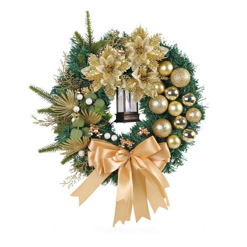 

15.75 Inch Wreath For Front Door House Decoration With Bow, Can Be Hung From Indoor And Outdoor Walls One Size золотой