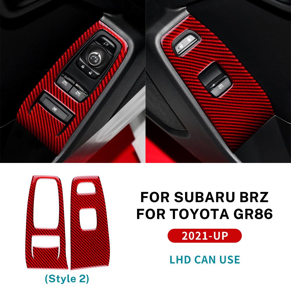 Real Soft Carbon Fiber Sticker For Subaru BRZ Toyota GR86 2025 2025 2025 2025 LHD RHD Car Door Window Button Panel Interior