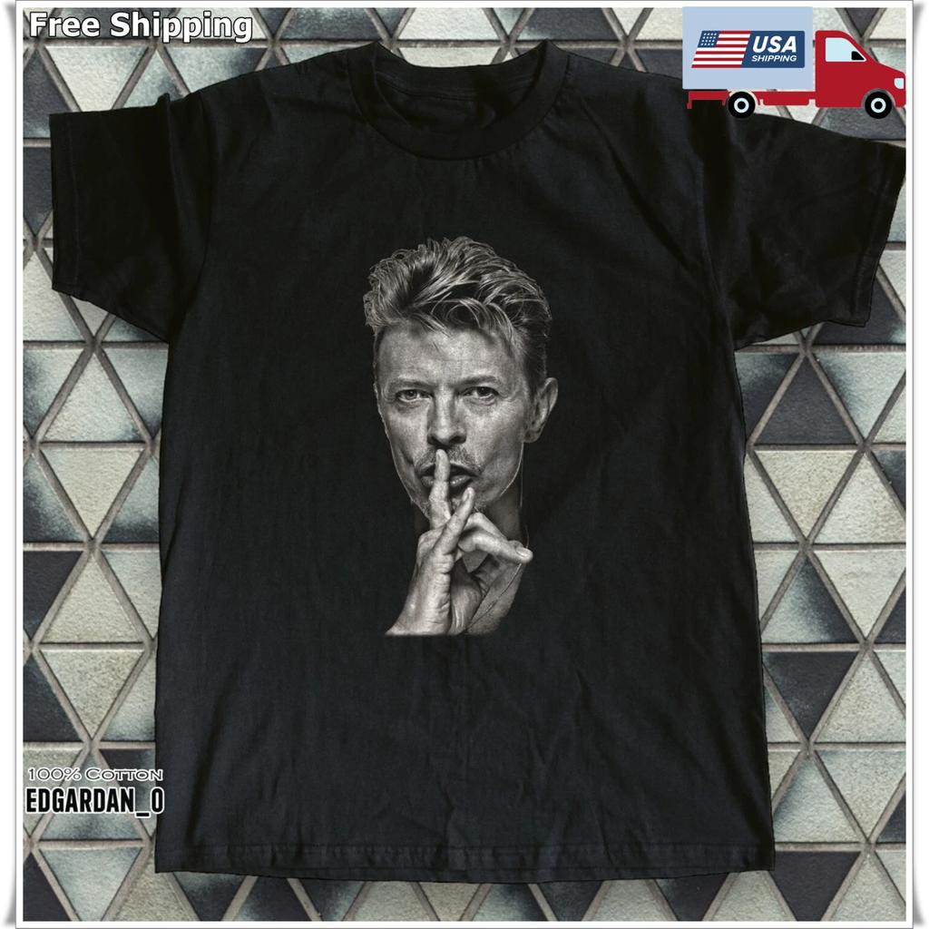 David Bowie Art Rock Black Unisex T-shirt Size S-