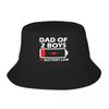 Individuelle Unisex Papa von 2 Jungs Fischerhut Reise Strand Papa Vatertag Geschenk Sommer Angelhut