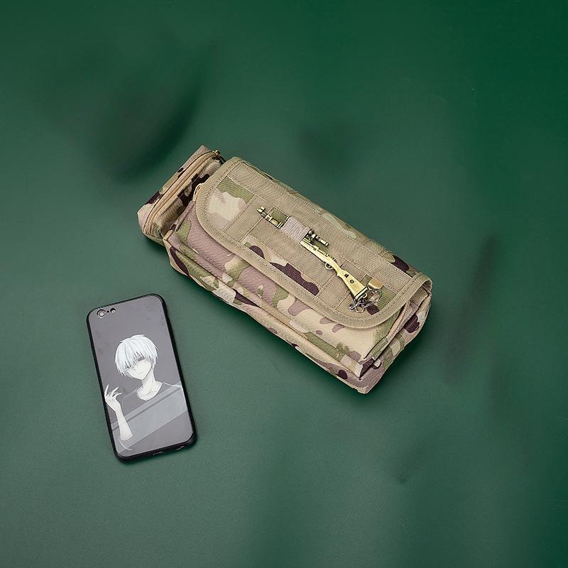 1 Piece Student Pencil Case for Boy Camouflage Soldier Style Pencil Pouch High Capacity Stationery Storage Bag School Supplies