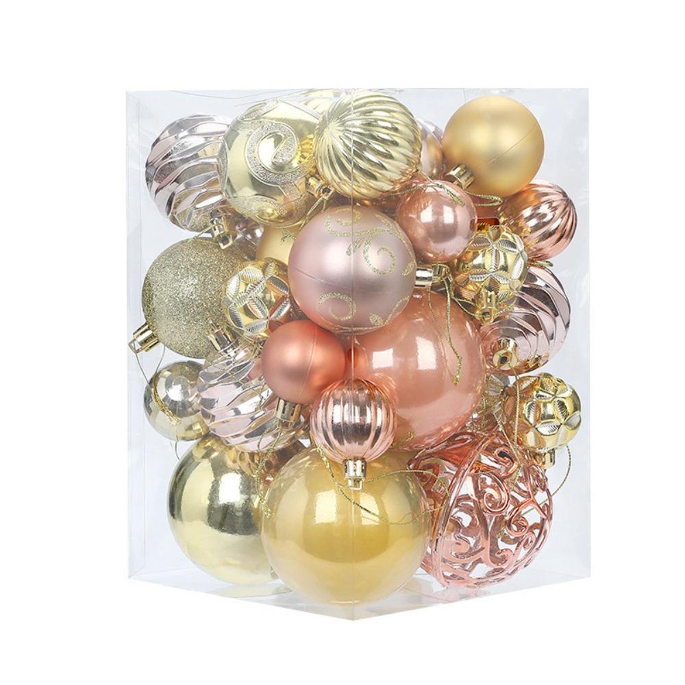 34pcs Crafts 4/5/6/8cm Christmas Ball Delicate Creative Christmas Tree Pendant Painted Colorful Hanging Ornament Party