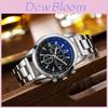 Neue Mode Herren Quarz Uhr Blaulicht Geschenk Stahlband Herrenuhr Großhandel