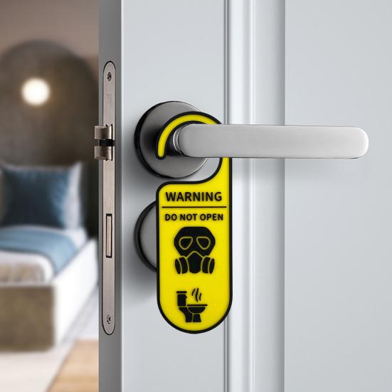 Toilet Door Knob Hanger Single-Sided Do Not Open Bathroom Door Warning Sign All Standard Doors Handle Hanging Decoration