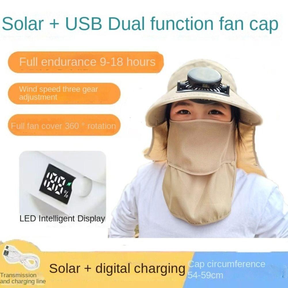 Rechargeable Fan Sun Hat Cotton Polyester Sunshade Hat New Visor Hat  Summer