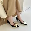 2025 neu guter Temperament Tochter Stil spitze hohe Absätze Damen dünne Absätze Frühling dünne schwarze einzelne Schuhe Damen