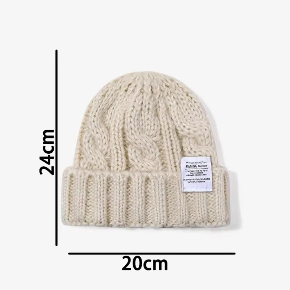 Solid Color Beanie Hat Elastic Winter Bomber Cap Unisex Knitted Woolen Cap Winter