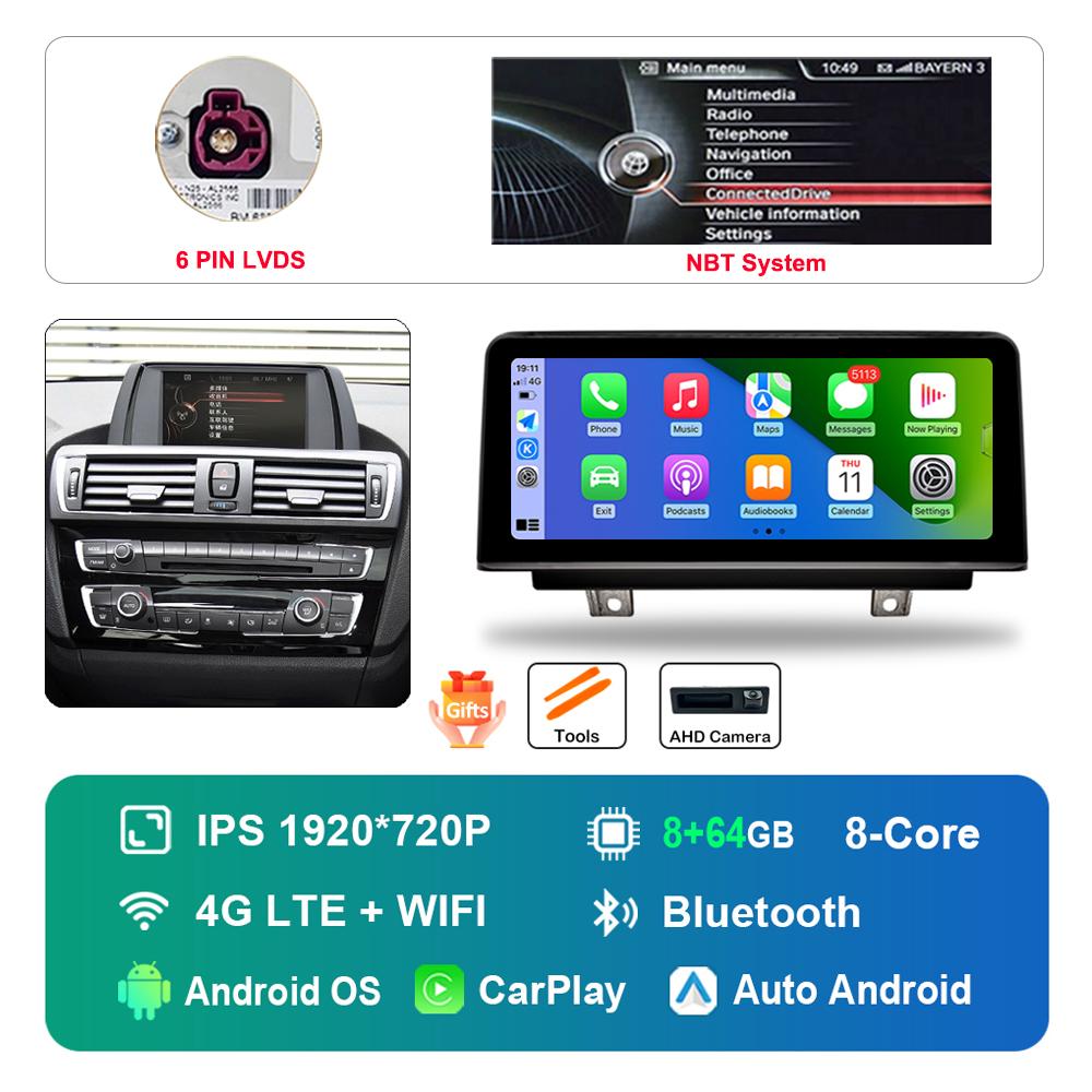10.25 inch for BMW 1 Series F20 F21 2012 - 2016 NBT Syste DSP Stereo GPS 4G HD Touch Screen Android Car Radio Multimedia Player