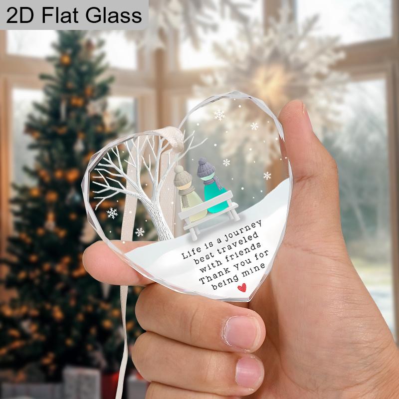 Friendship Keepsake Glass Ornament, Ideal Gift for Friends, Thank You Keepsake, Home Decor, Gift for Friendship Appreciation, Christmas Gift