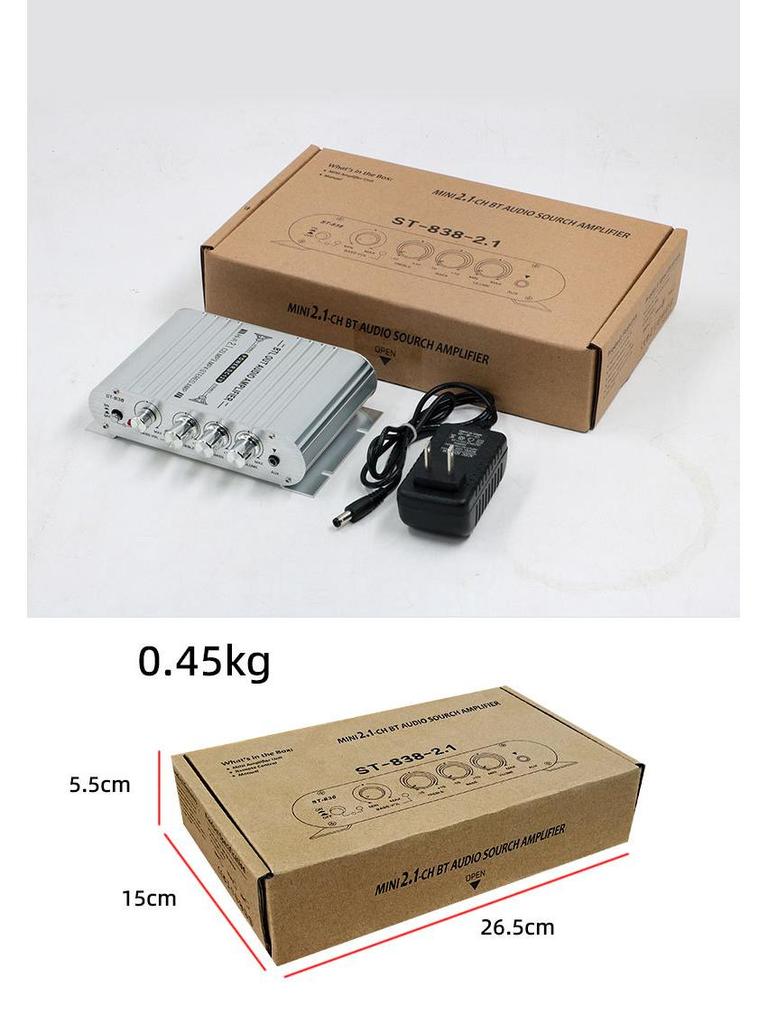 ST-838 2.1 Channel Bluetooth Subwoofer Amplifier with Super Bass