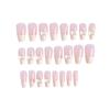 A Fresh And Sweet Style, Wearing A 24-piece French Manicure With A Milk Bow And Diamond-encrusted False Finger Patches, Creating An Atmosphere.2ML