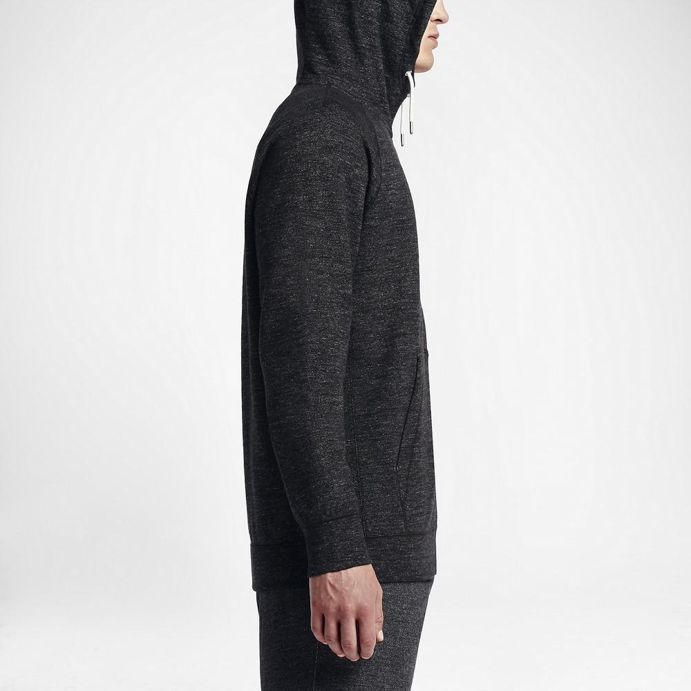 Nike Solid Color Letter Logo Print Hooded Zip Long Sleeve Jacket Men jackets Black 805058-032