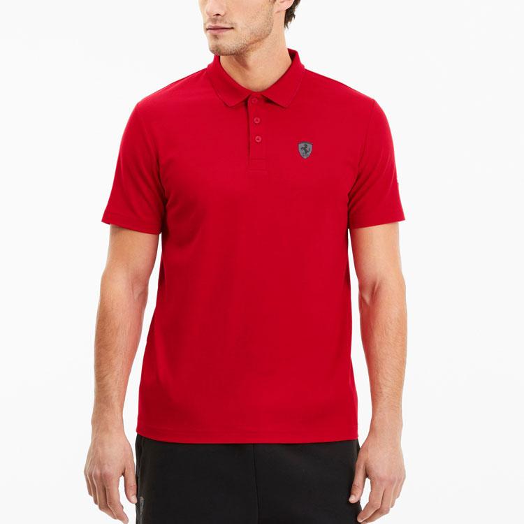 Puma Ferrari Racing Series Casual Sports Breathable Short Sleeve Polo Shirt Men Tops Red 596124-02