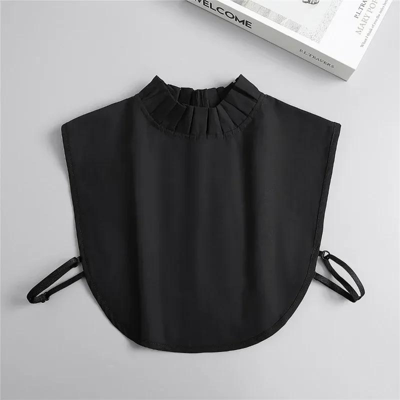 Female Stand Ruffle Shirt Fake Collar Womens Detachable False Collar White/Black/Pink Sweater Blouse Top Faux Collar Neckwear
