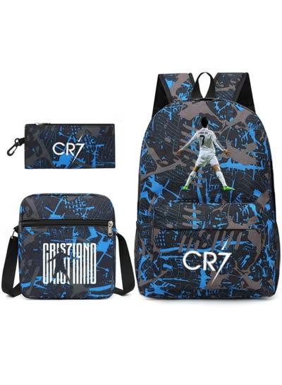 Youth Fashion Backpack Shoulder Bag Pencil Case Children'S Student School Bag 3-Piece Set