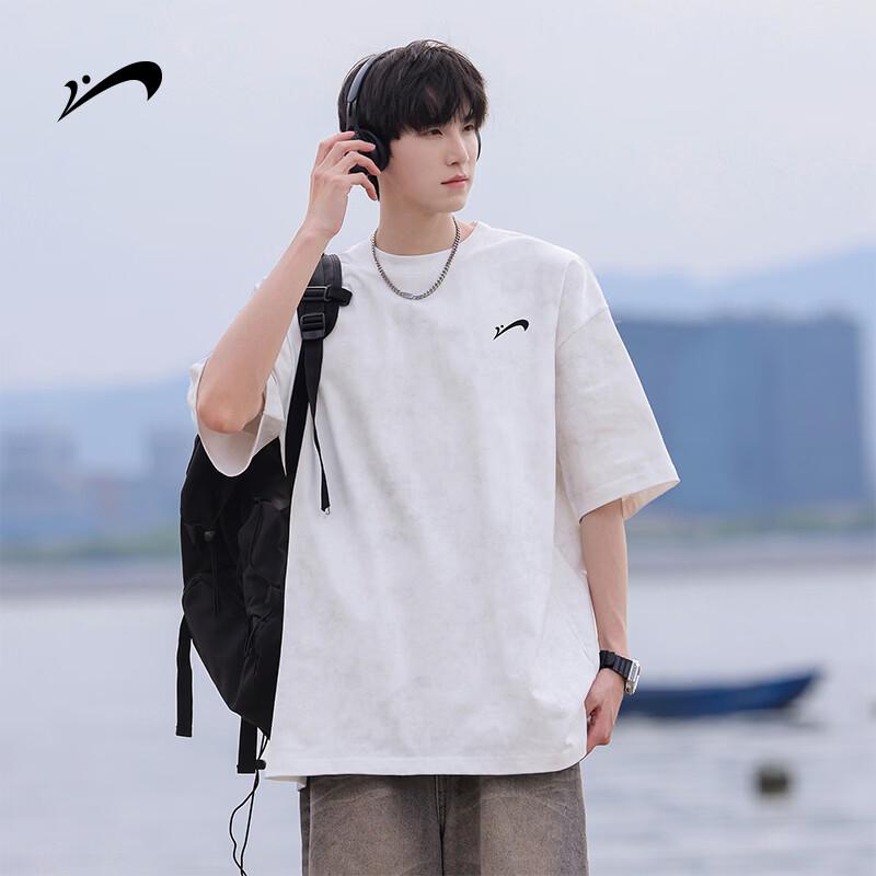 Guirenniao Men s Washed Cotton Distressed Short Sleeve T-Shirt L