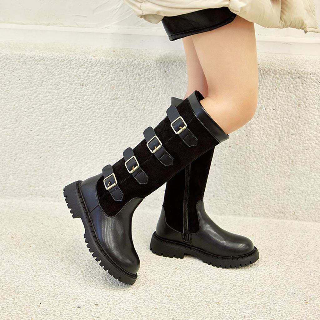 Children's Boots, Single Boots, High Waisted Straps, Side Zippers Boots