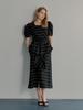 Muse By Rose Peris Striped Drape Skirt (Black)