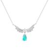 Angel's Wing Moonstone Necklace: Iridescent Fairy Style Clavicle Chain with Exquisite Small Wings for Women